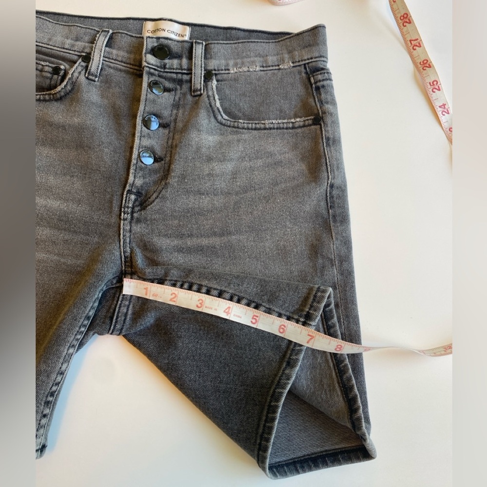 EUC Cotton Citizen XS 25 Gray Denim Jean Shorts Fitted Exposed Button Fly 27x6.5 - Picture 6 of 13
